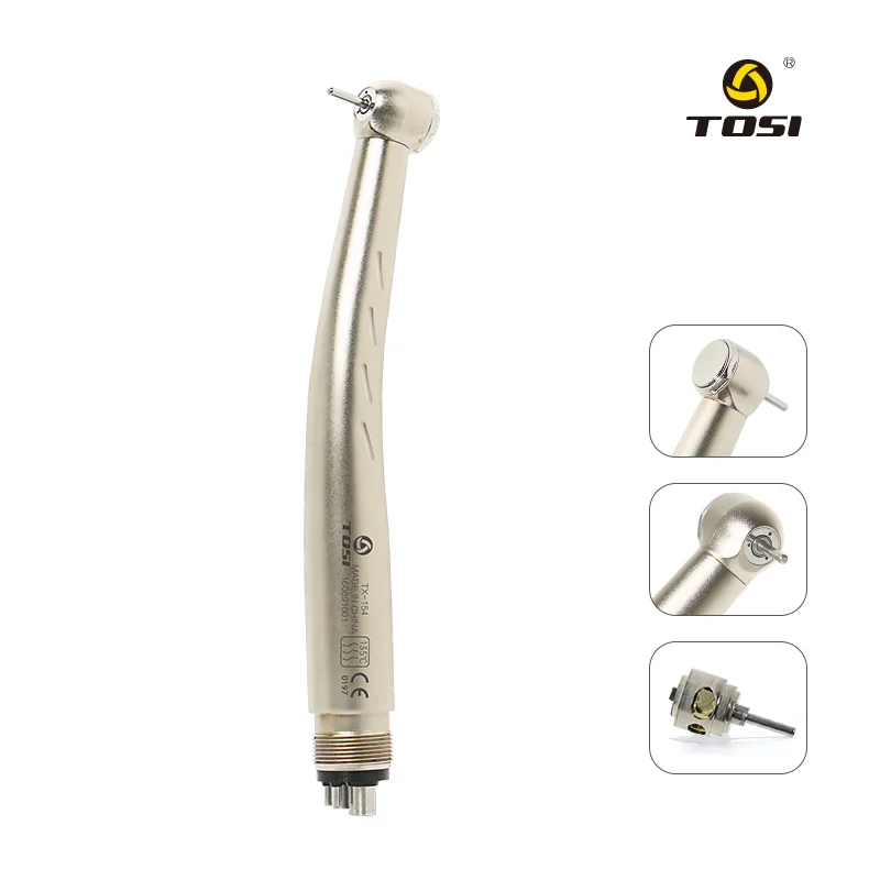Фото TOSI Caremic Роторы Высокоскоростной наконечник с воздушной турбиной Стандартная головка Кнопочный 3-сторонний распылитель Gloen Color Наконечник для стоматолога №1
