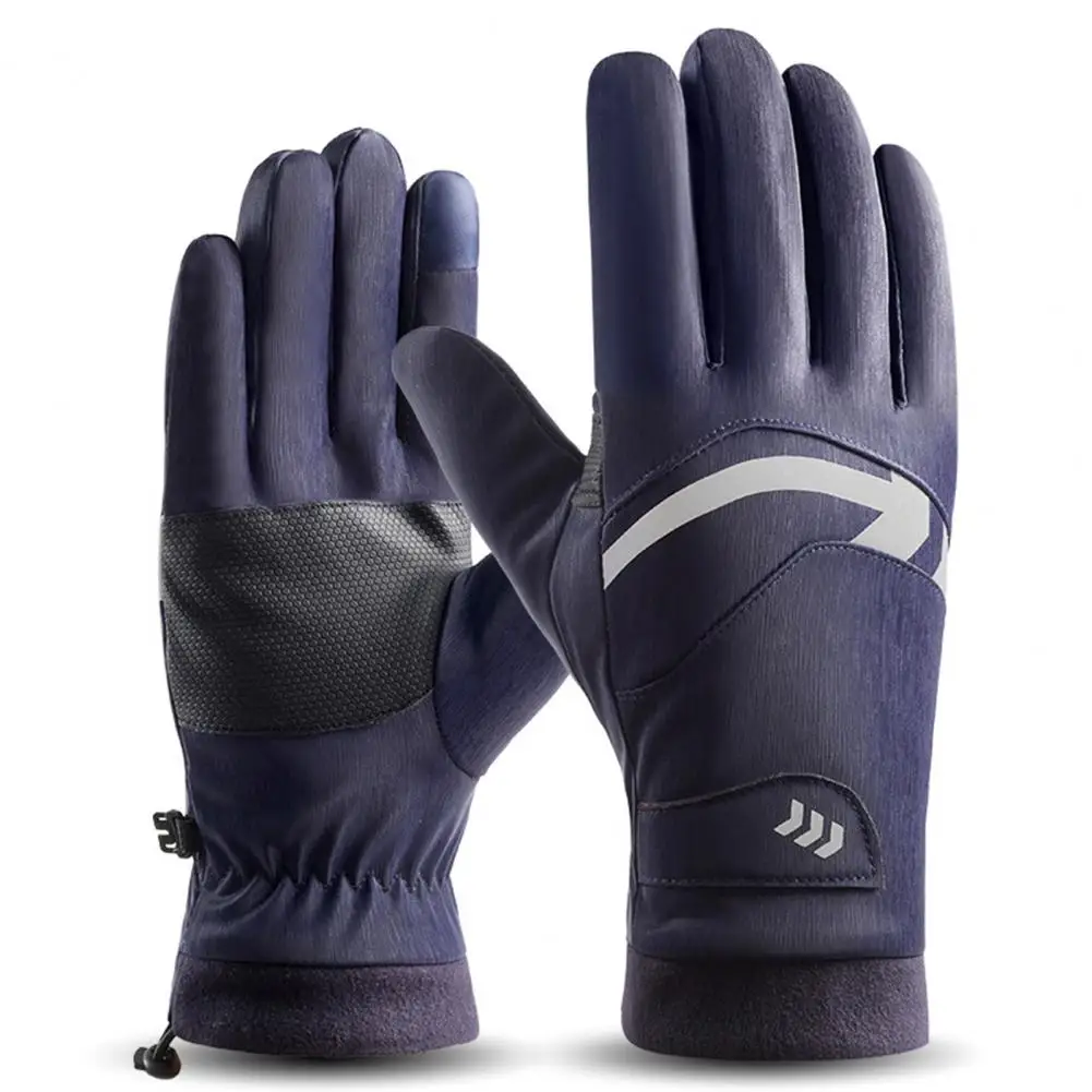 

Practical Winter Gloves with Anti-lost Buckle Splash Proof Men Women Touch Screen Gloves Warm Gloves Cycling Gloves 1 Pair