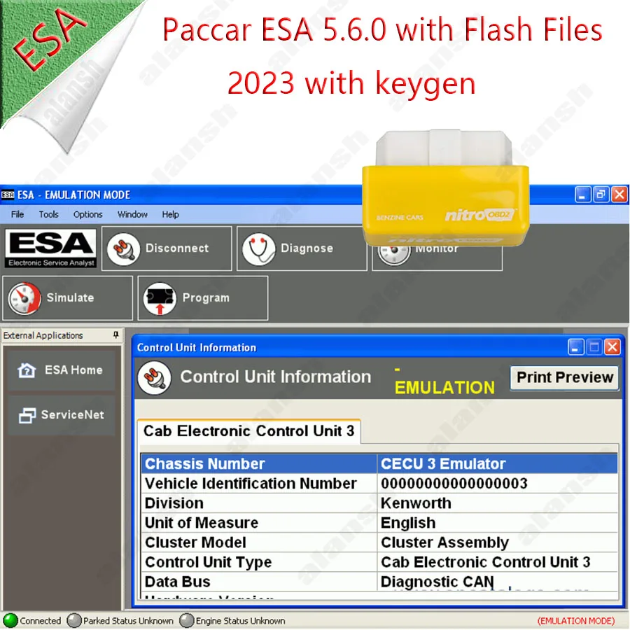 Фото Для Paccar ESA 5.6.0 с флеш-файлами 2023 и кейгеном Electronic Service Analyst + Nitro №1