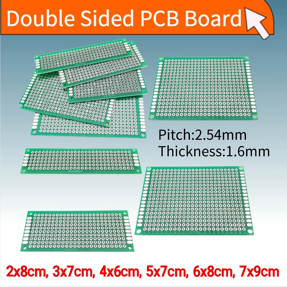 

10Pcs PCB Board 3x7/4x6/5x7/6x8/7x9cm DIY Universal Printed Circuit Board Double Sided PCB Board Protoboard For Arduino