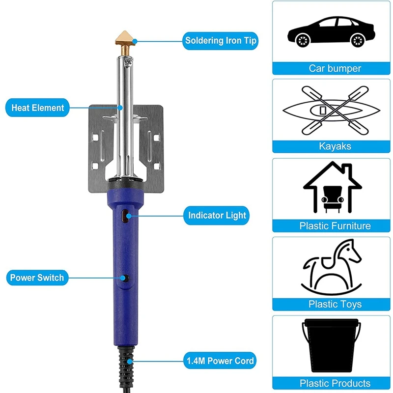 Набор для сварки пластика с стержнями укрепленной сеткой подставкой из горячего