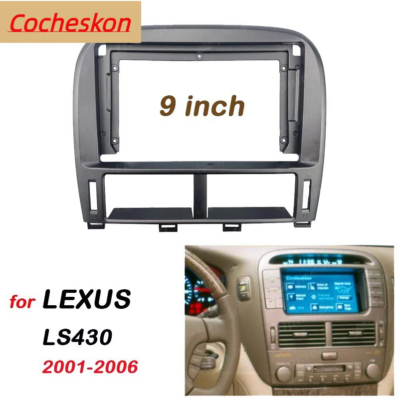 

2 Din 9-дюймовый автомобильный радиоприемник, установка DVD GPS Mp5, пластиковая панель Fascia Для LEXUS LS430 2001-2006, комплекты креплений для приборной панели