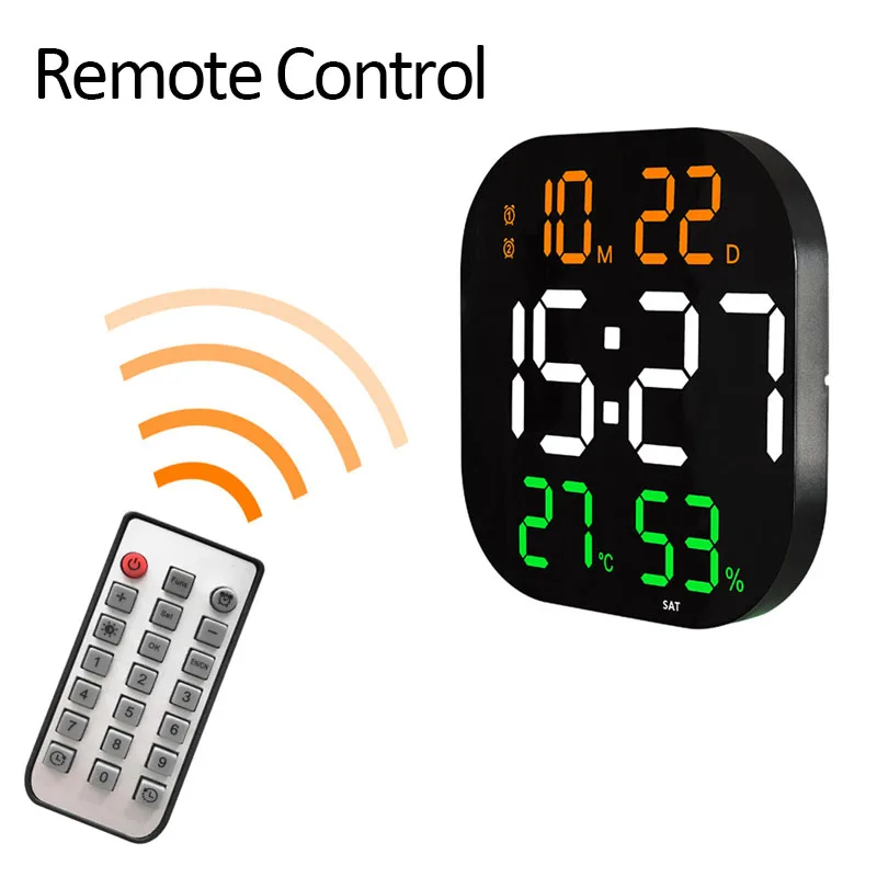 

Clock Room Decor Control Screen Remote Day Electronic Date Living With Clock Alarm Display Digital Large Wall Temperature