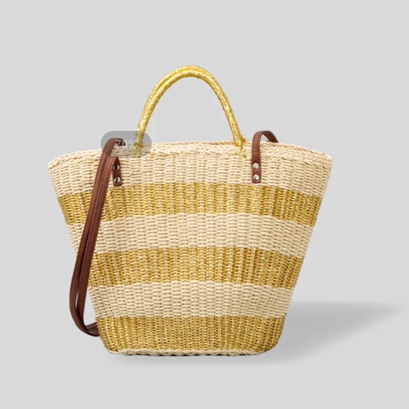 

Summer Beach Big Tote Straw Woven Bag for Women Paper Rope Straw Ladies Shoulder Bag Large-Capacity Female Top-Handle Bag 2022