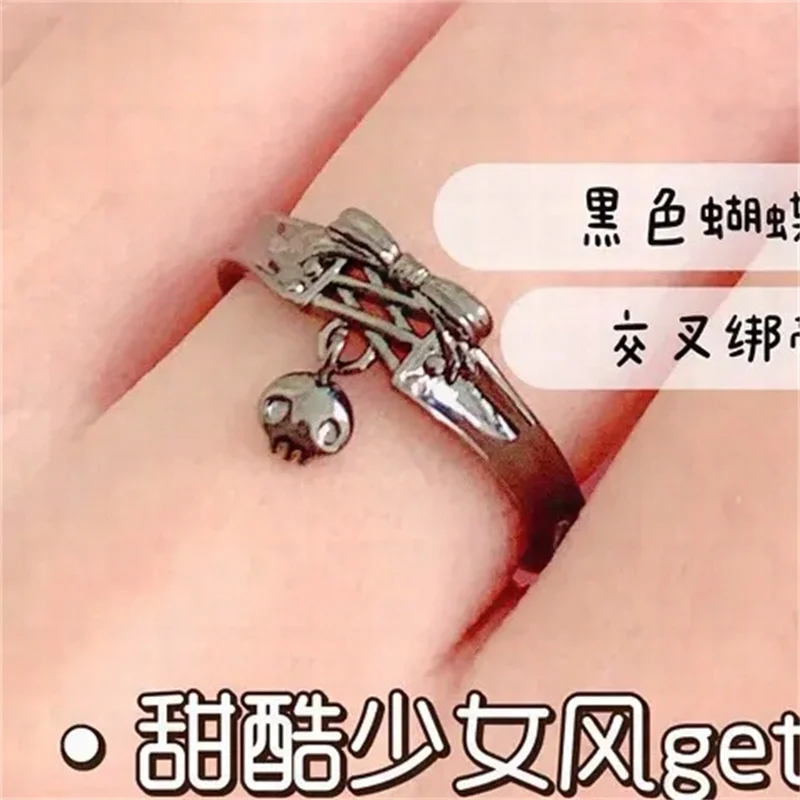 

Sanrio Ring Kuromi Lolita Ring Weared By Friends Creative Design New Light Luxury Refined Simple Ring Give Gifts To Friends