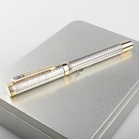 high quality metal calligraphy fountain pen luxury signature silver plating ink pen nib school office stationery supplies 03872