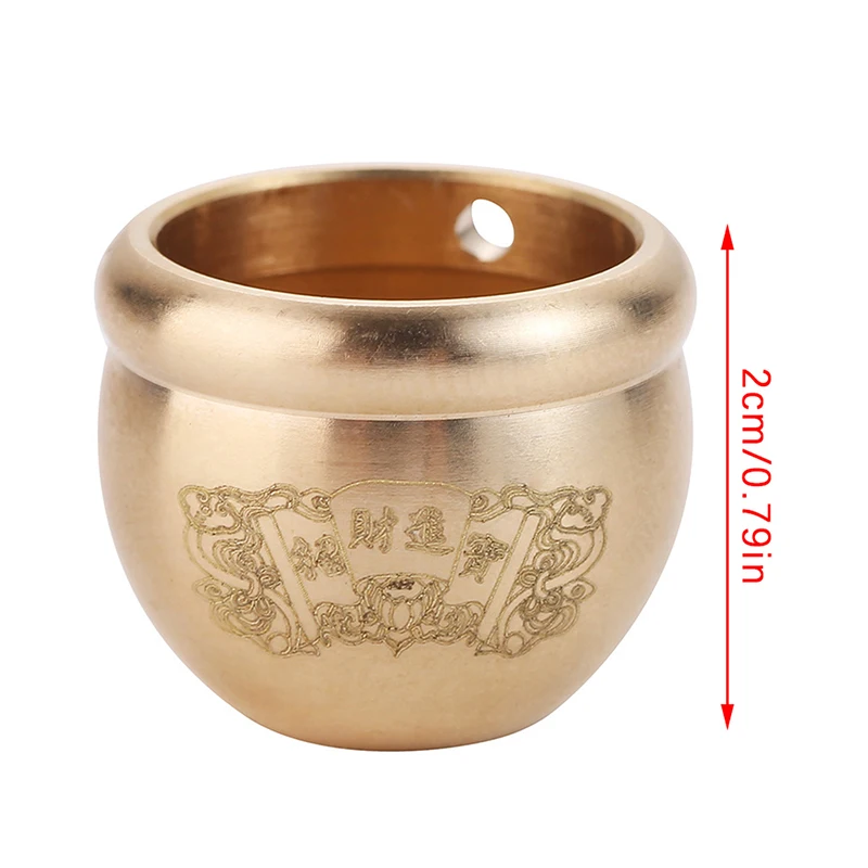 Feng Shui Lucky Fortune Wealth Brass Cornucopia Baifu Rice Cylinder Desktop Ashtray Study Small Ornament Gift Home Decoration