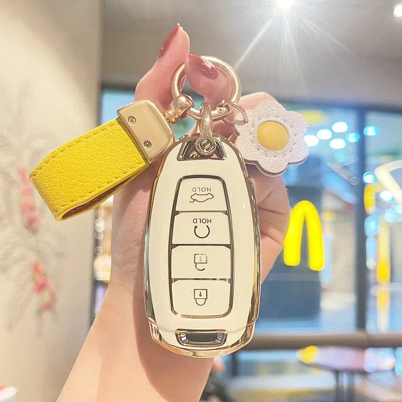 

Чехол для автомобильного ключа из ТПУ с 4 5 кнопками для Hyundai i30 Ix35 KONA Encino Solaris Azera Grandeur Ig Accent Santa Fe Palisade, брелок