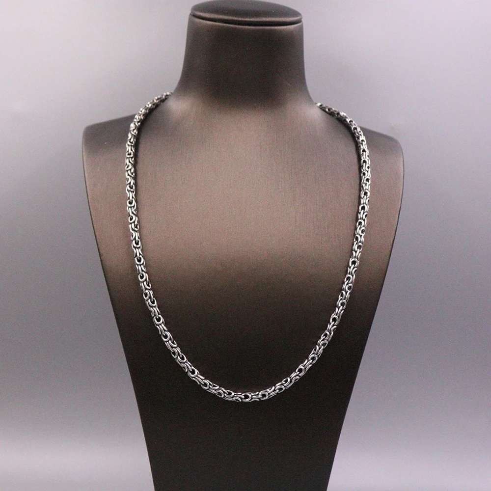 Настоящая твердая цепочка из стерлингового серебра 925 пробы мужская с хвостом