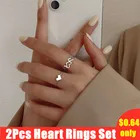 Комплект колец в форме сердца для женщин, изысканное ювелирное изделие в форме сердца, дикая бижутерия, хороший подарок на день Святого Валентина
