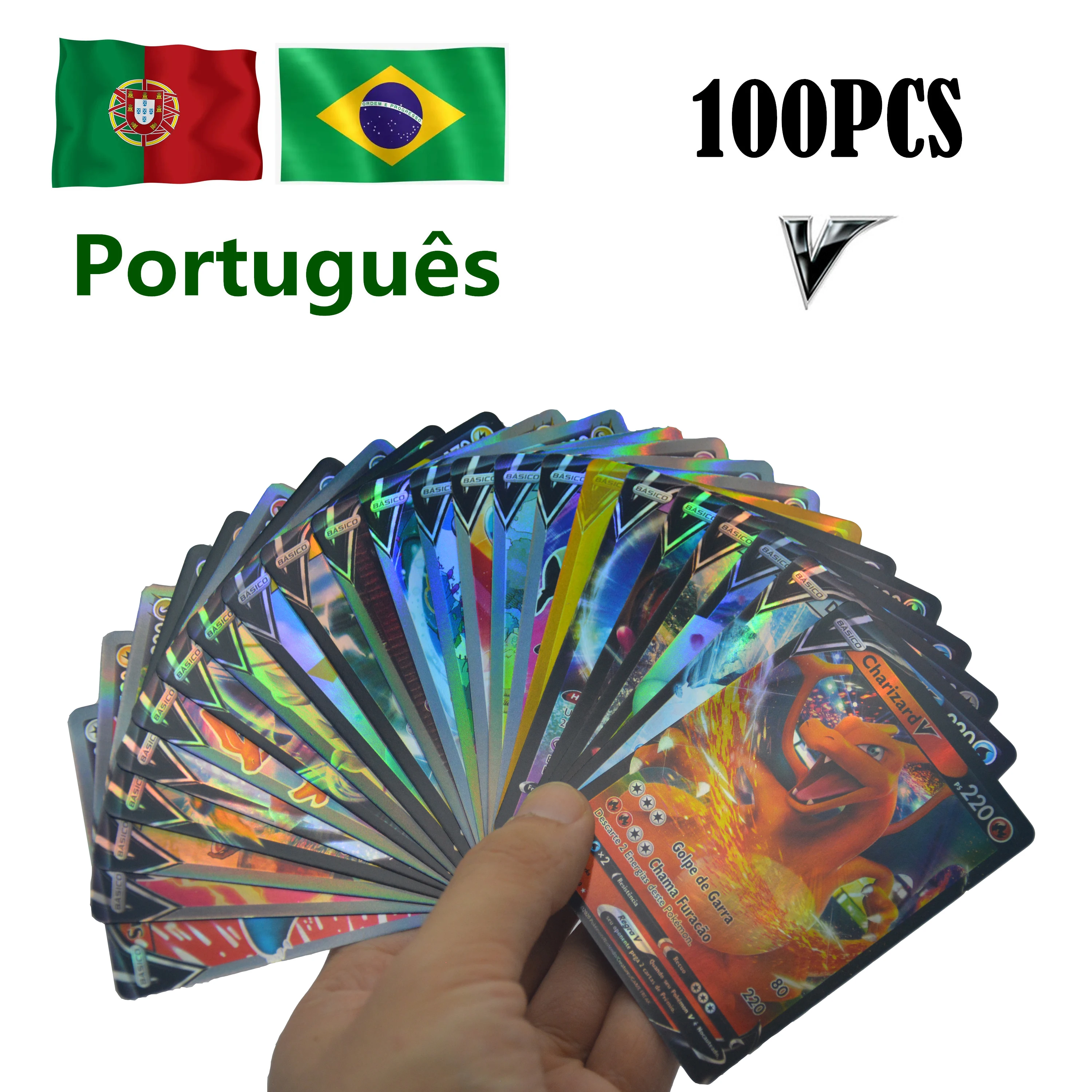 Ds In Portuguese V Trainer Energy Shining Cartas Playing Game Celebrations Português Colloctions Children Toy