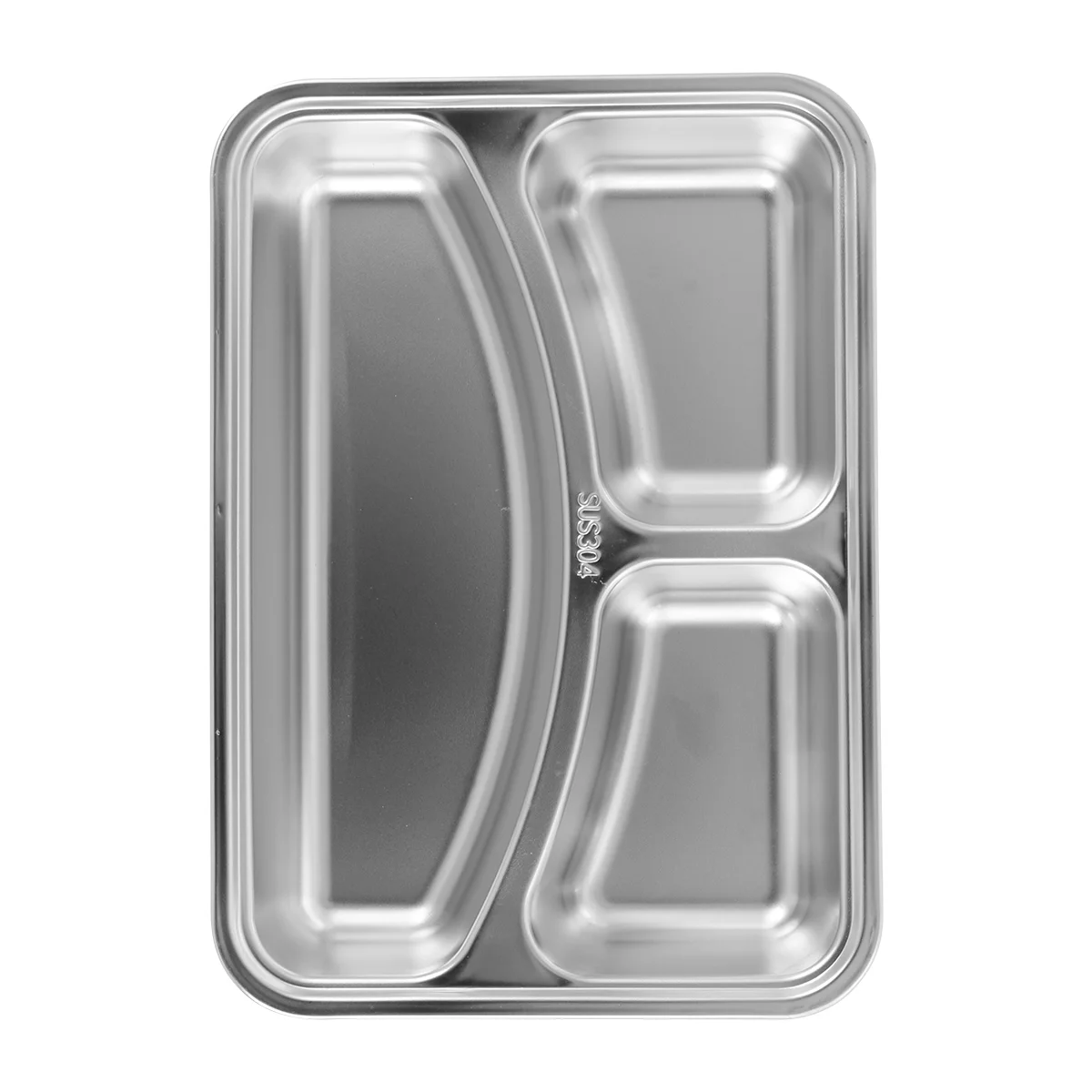 

Stainless Steel Divided Plates 3 Sections Dinner Plate Portion Control Disah Trays Metal Camping Serving Trays for School