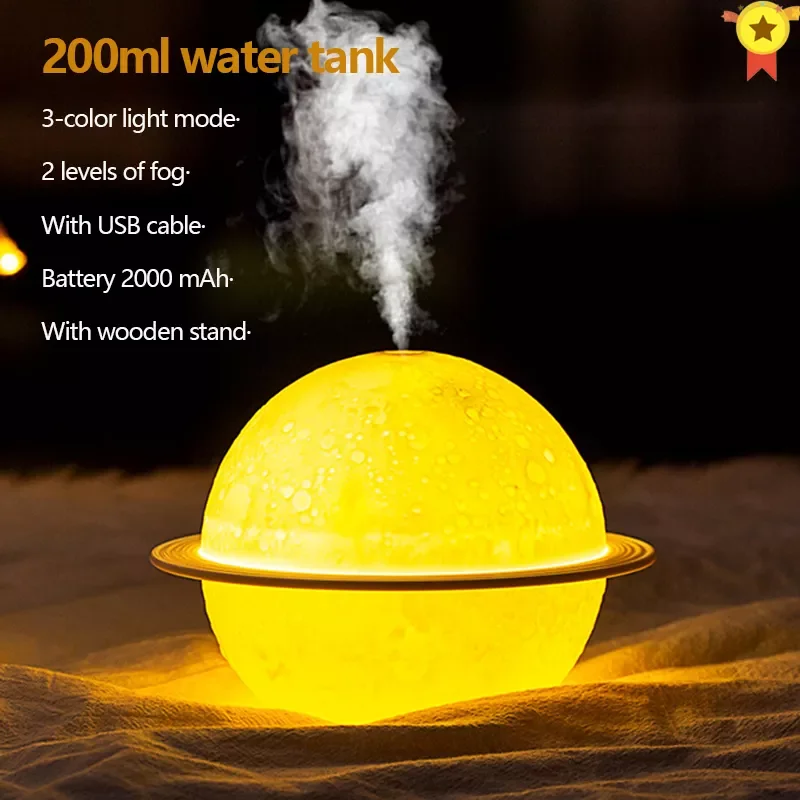 

3D Moon Lamp Air purifier Touch Aromatherapy Machine Mist Anti-Drying USB Filter Air Humidifier Moon-Shaped with Stands