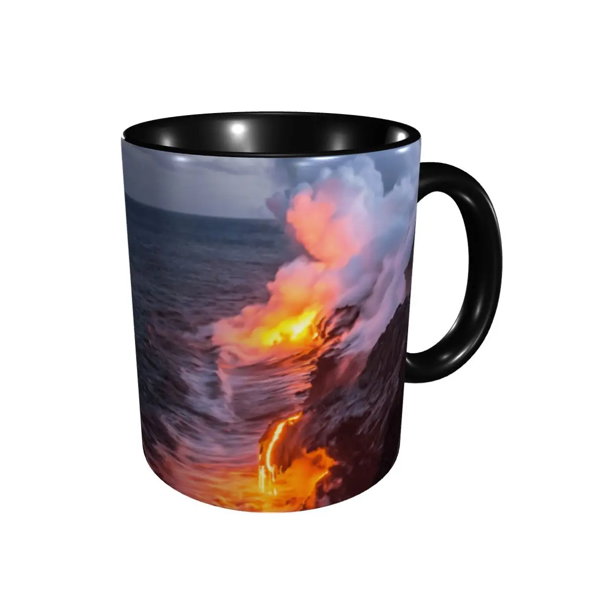 

Promo Kilauea Tonga Volcano Lava Flow Sea Entry 7 Mugs Funny Graphic Cups Mugs Print Funny Novelty Lava beer mugs