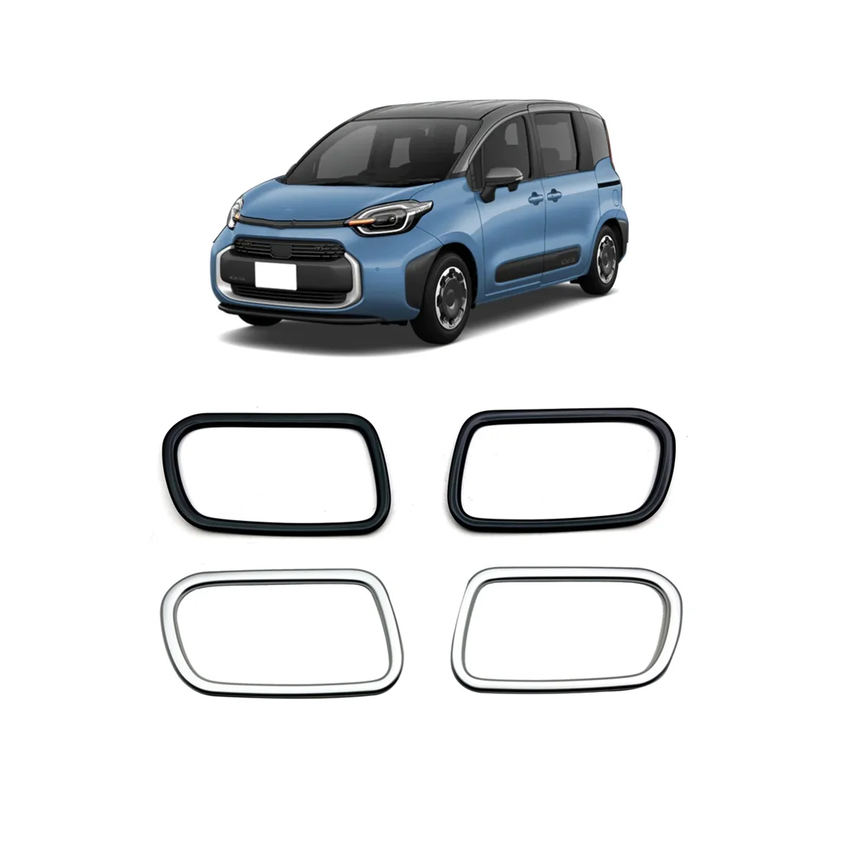 

4Pcs Matte Silver Inner Door Handle Bowl Panel Cover Trim for Toyota Sienta 10 Series 2023 Interior Mouldings
