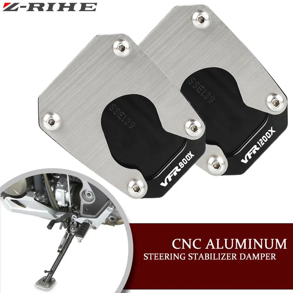 

Motorcycle Accessories CNC Aluminum Side Stand Enlarger Kickstand Enlarge Plate For HONDA VFR1200X VFR 1200X VFR800X VFR 800X