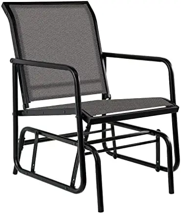 

Outdoor Textilene Glider Chair, Brown, 29.12"D x 22.44"W x 34.65"H