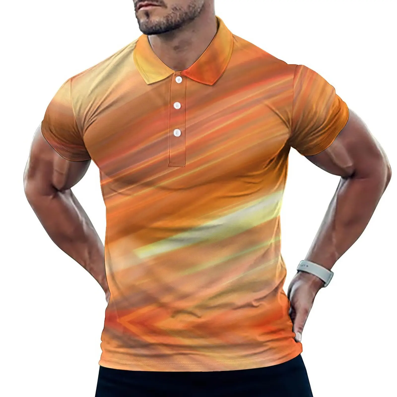 

Легкая летняя рубашка-поло с абстрактным рисунком, Y2K