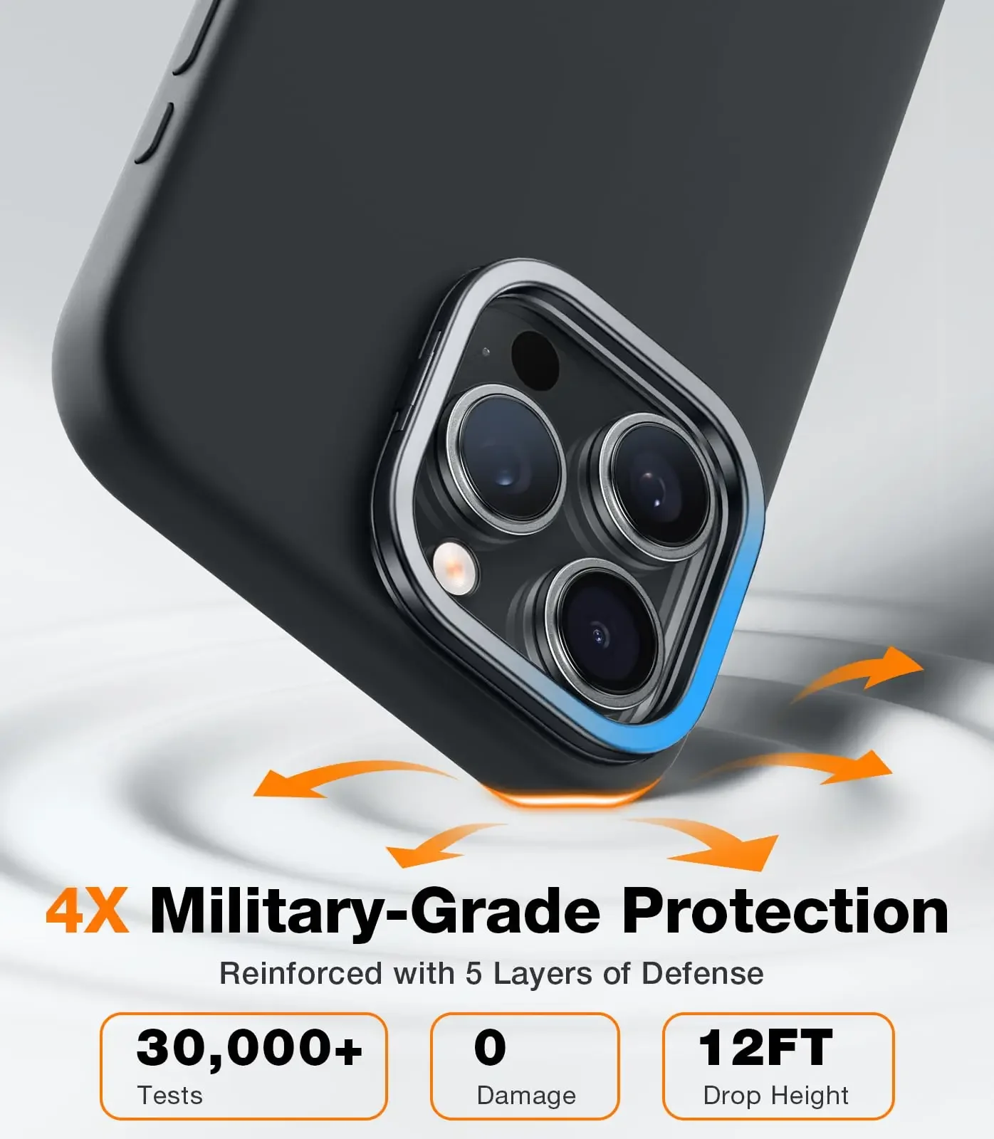 TORRAS D1 Чехол-подставка из жидкого силиконового геля для iPhone 16 15 Pro Max совместимый с