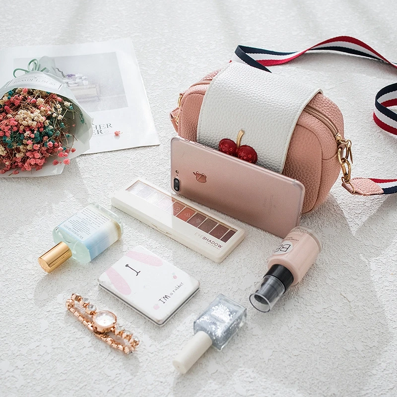 Sweet Small Square Bag Fashion Cute Phone Shoulder bag Fashion Strap Messenger Bag PU Women's Crossbody Bag