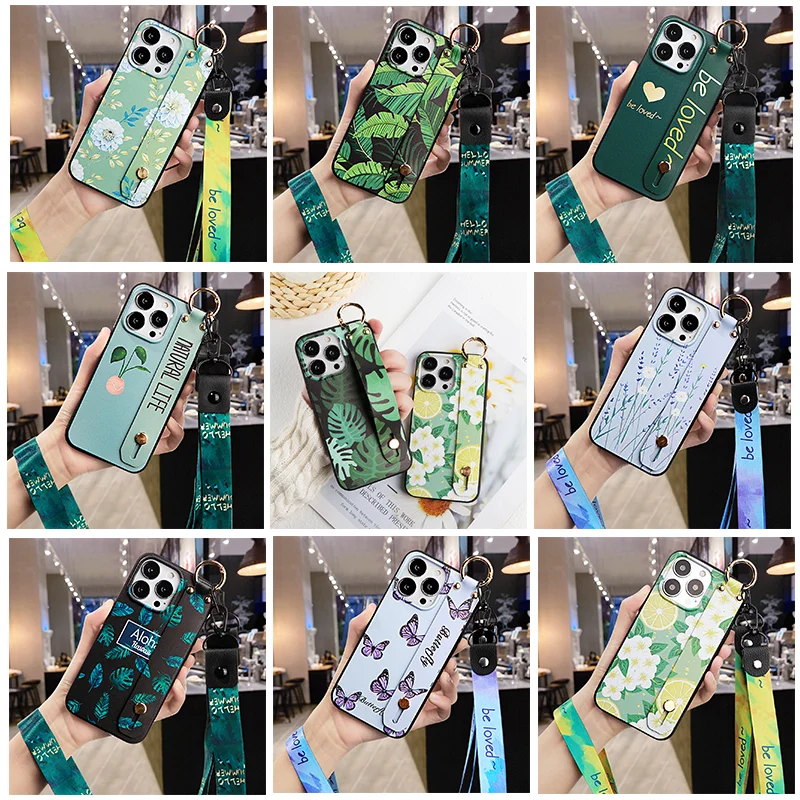 

Чехол с ремешком и цветами для Xiaomi Mi 12, 11T, 10T, 9T, 11 Poco X3, NFC, F3, Note 10, CC9, 9 Explorer, A3 Pro Lite, F2, CC9, CC9e