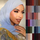 Мусульманские женщины шифон хиджаб шарф исламский шифон хиджабы шарфы женские платки шаль и накидка головной платок тюрбанте