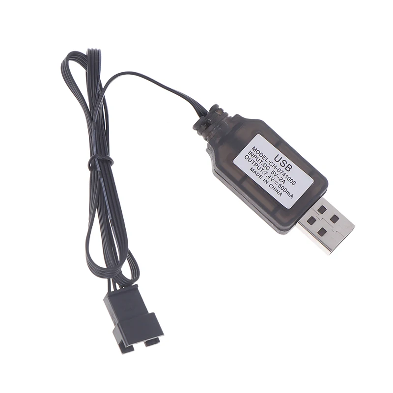 Фото 1 шт. Зарядное устройство USB с разъемом SM-4P 7.4В для аккумулятора RC-автомобиля DE36W DE65 HM202 EC08 EC16 и электрического гель-бластера M416. №4