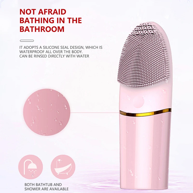 

Electric Massager Silicone Household Facial Cleaning Brush Cleansing Apparatus Handheld Battery Face Cleaner Skin Care Tools