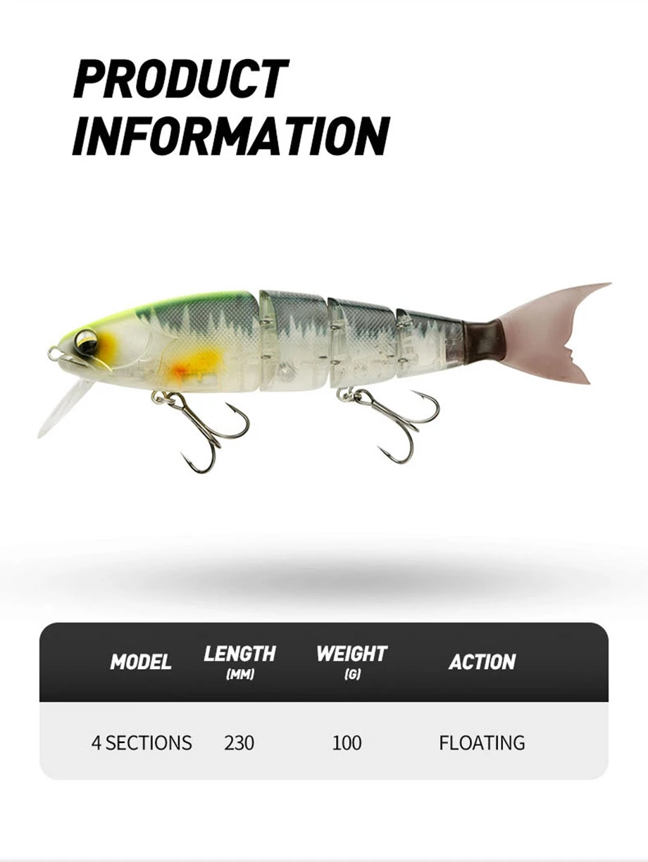 Swimming Bait Jointed Fishing Lure Floating Hard bait with Jerk Fishing Lure For Big Bait Bass Pike Minnow Lure High Quality