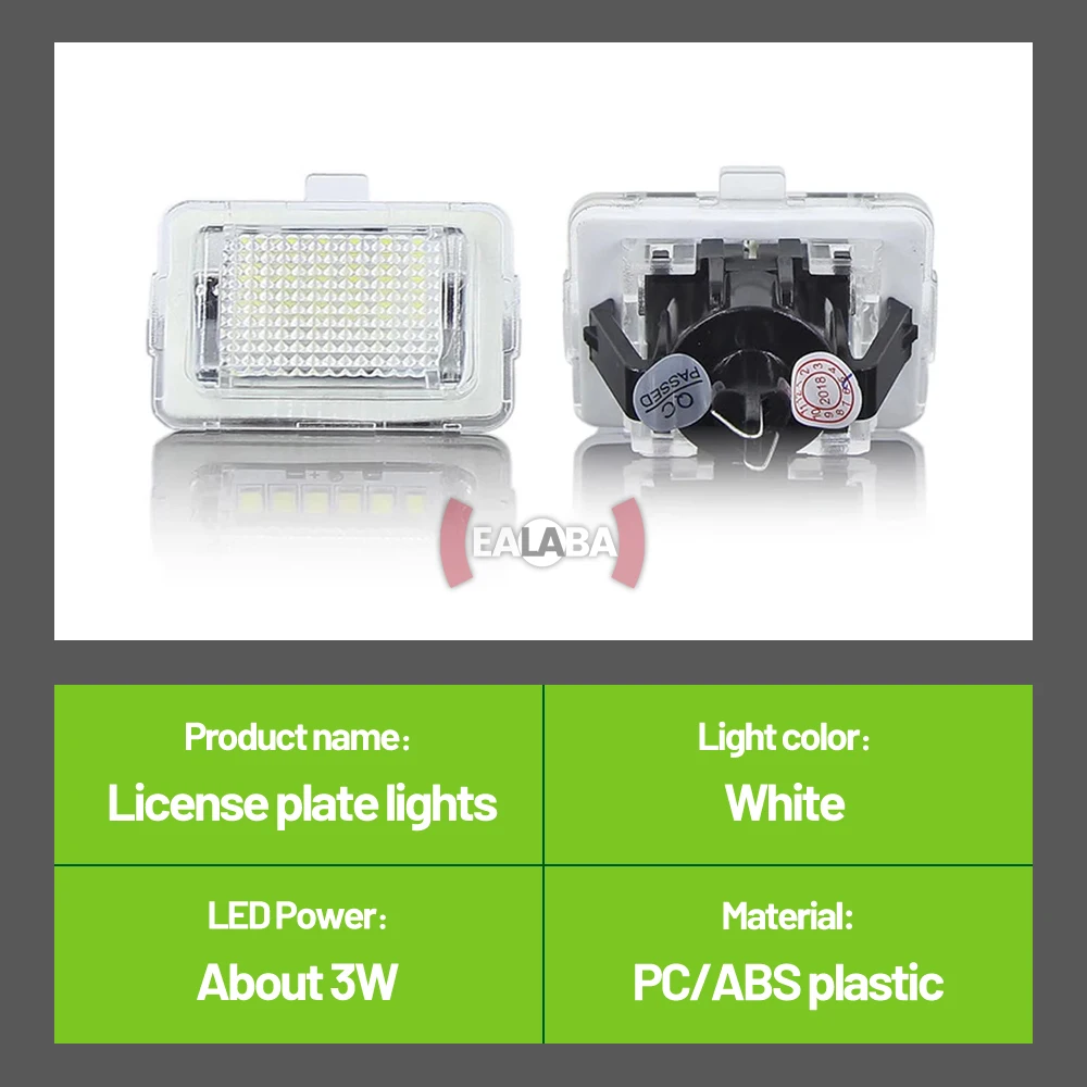 Для Mercedes Benz W204 W205 W212 W216 W218 W221 CLA W222 W231 W166 R172 C117 2x освещение номерного знака