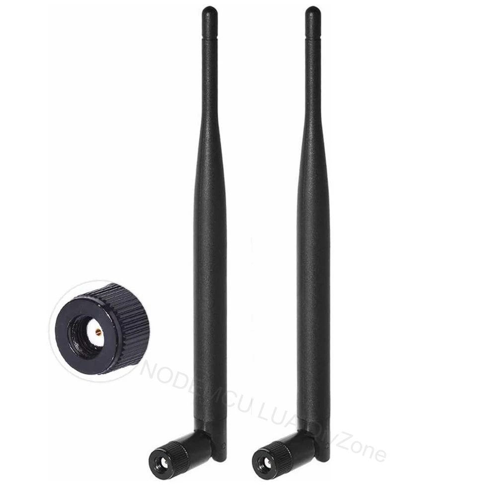2pcs 2.4GHz 5GHz 5.8GHz 6dBi Female Antenna For WiFi Router Wireless Network Card USB Adapter Security IP Camera Video Monitor
