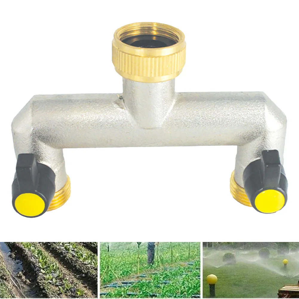 

Water Pipe Connector Brass Tap Splitter Brass Connection Hose Tap Splitter Tap Splitter With 2 Valves Vegetables