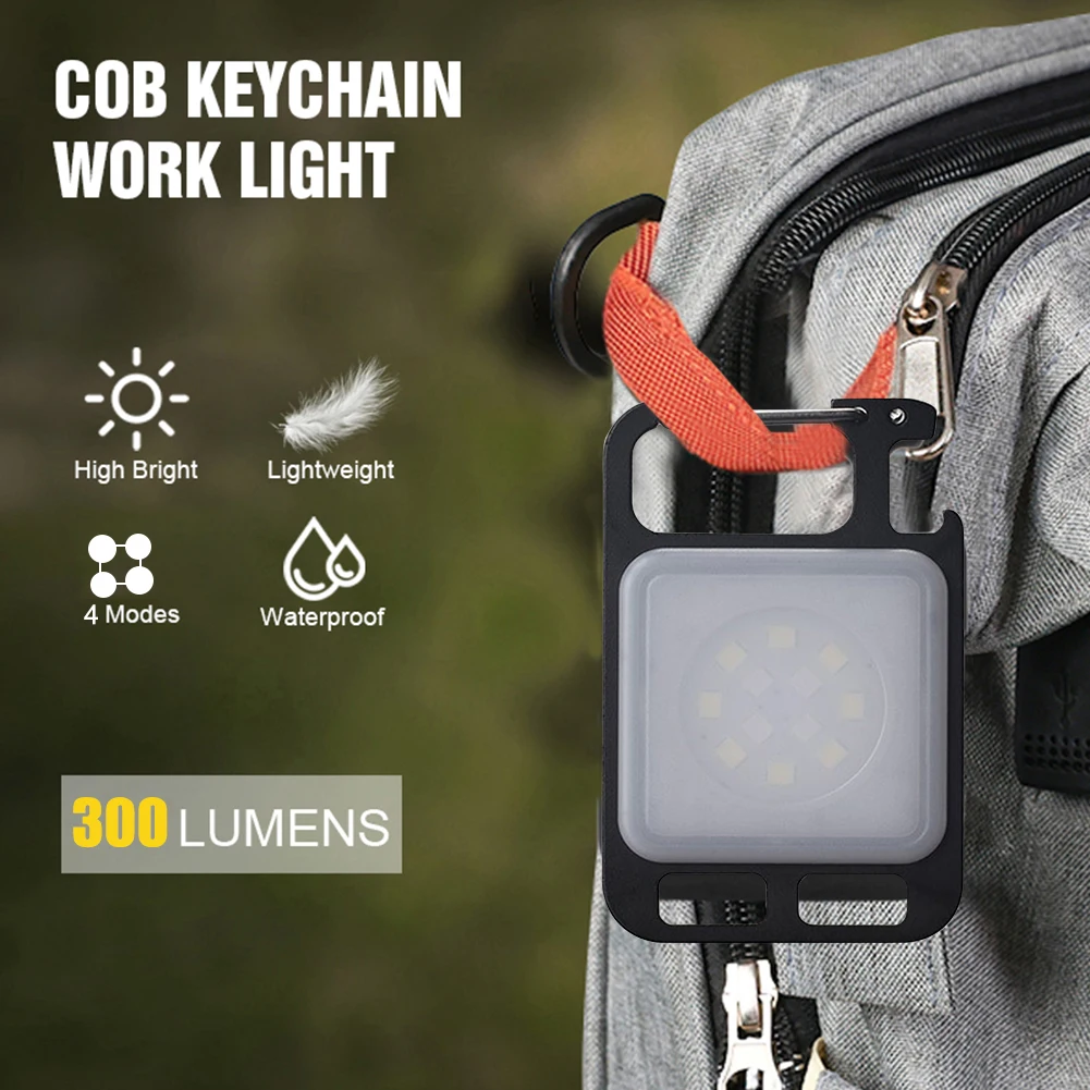 

Mini COB LED Keychains Light USB Rechargeable Portable Pocket Flashlight Torch for Outdoor Camping Small Work Lights Corkscrew