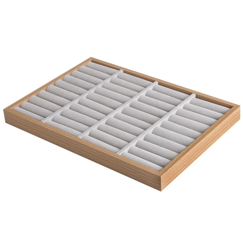 Wooden Ring Bracelet Display Tray Plate Fashion Large Capacity Rings Hair Hoop Sales Display Tray Jewelry Organizer For Women