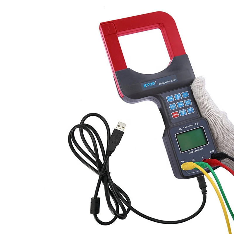 

3 Phase Power Meter Analyzer Digital Clamp Ammeter Ac Voltmeter Detector With Large Caliber 80mm*80mm Range AC 0.5W To 720KW