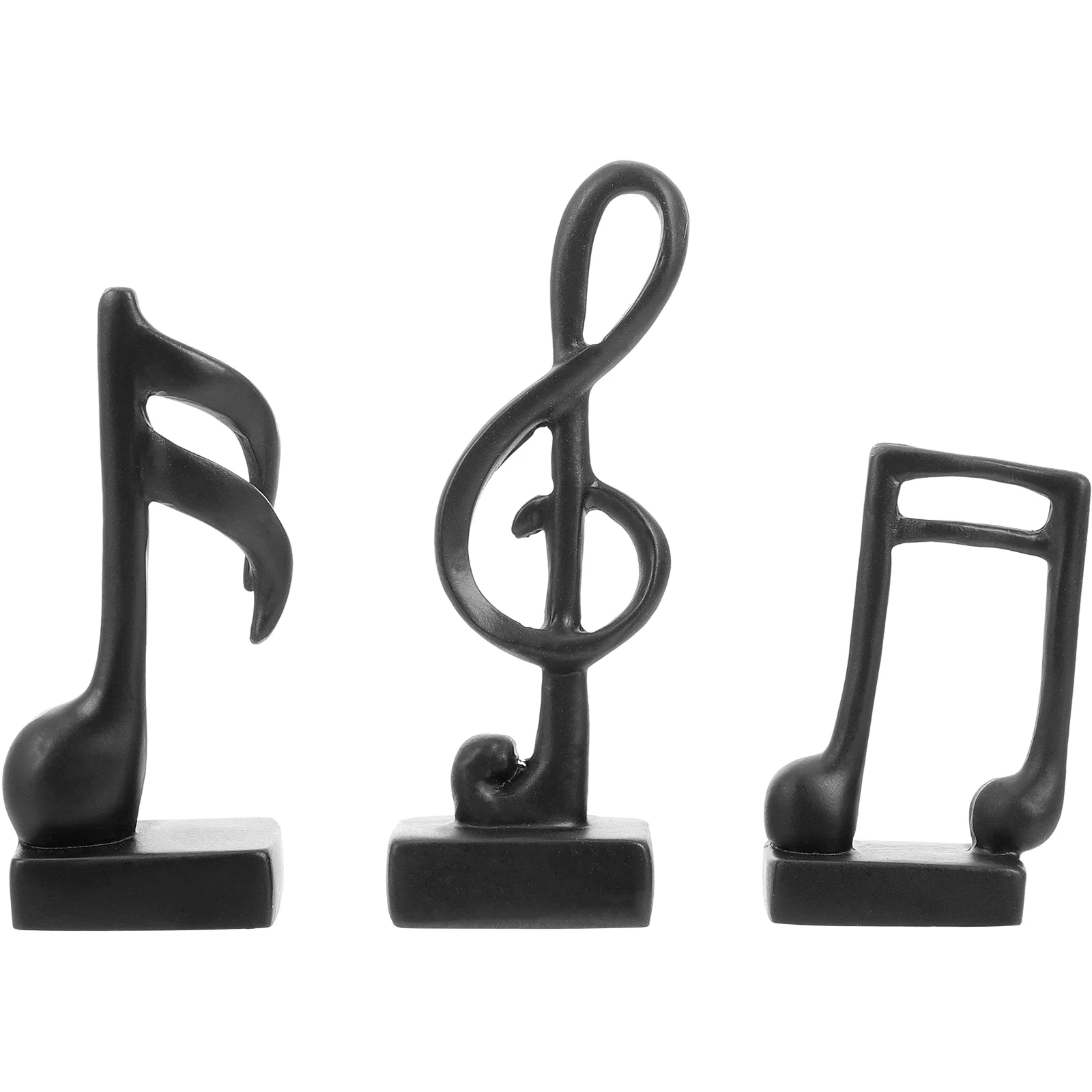 

3 Pcs Musical Note Shape Ornaments Table Artware Resin Statue Dinner Decor Sculpture Norse