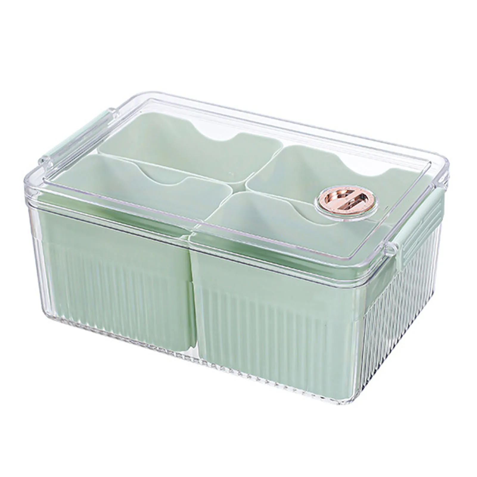 

Контейнер для хранения еды с 4 отделениями, прямоугольная корзина для хранения продуктов с 4 разделительными коробками, экономия места на 50 ...