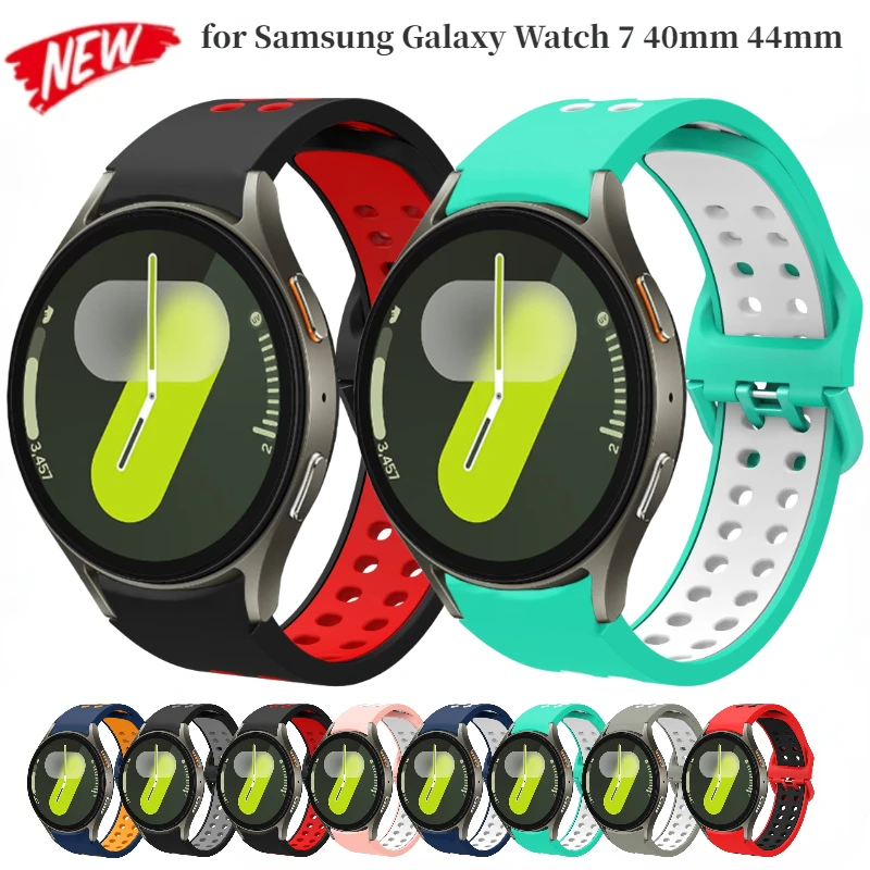 Фото Силиконовый ремешок для Samsung Galaxy Watch 7/6/5/4 40 мм 44 мм, дышащий ремешок для Galaxy Watch 6/4 Classic 43/47 мм 42/46 мм №1