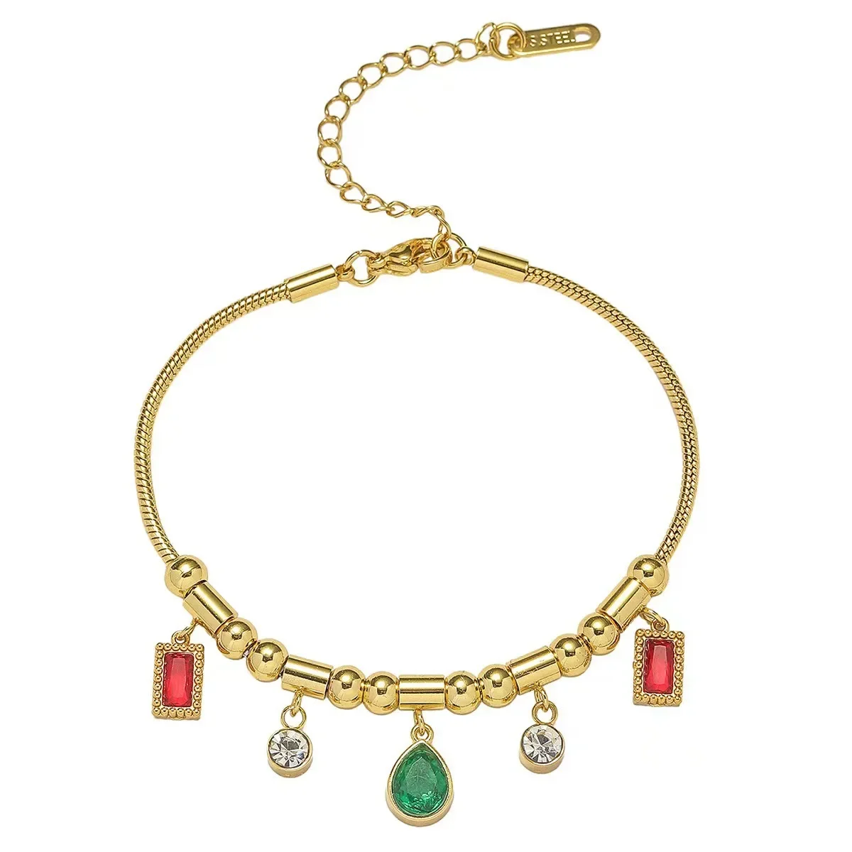 Женская модная ниша простой изумрудно-зеленый капли воды циркониевые бусины