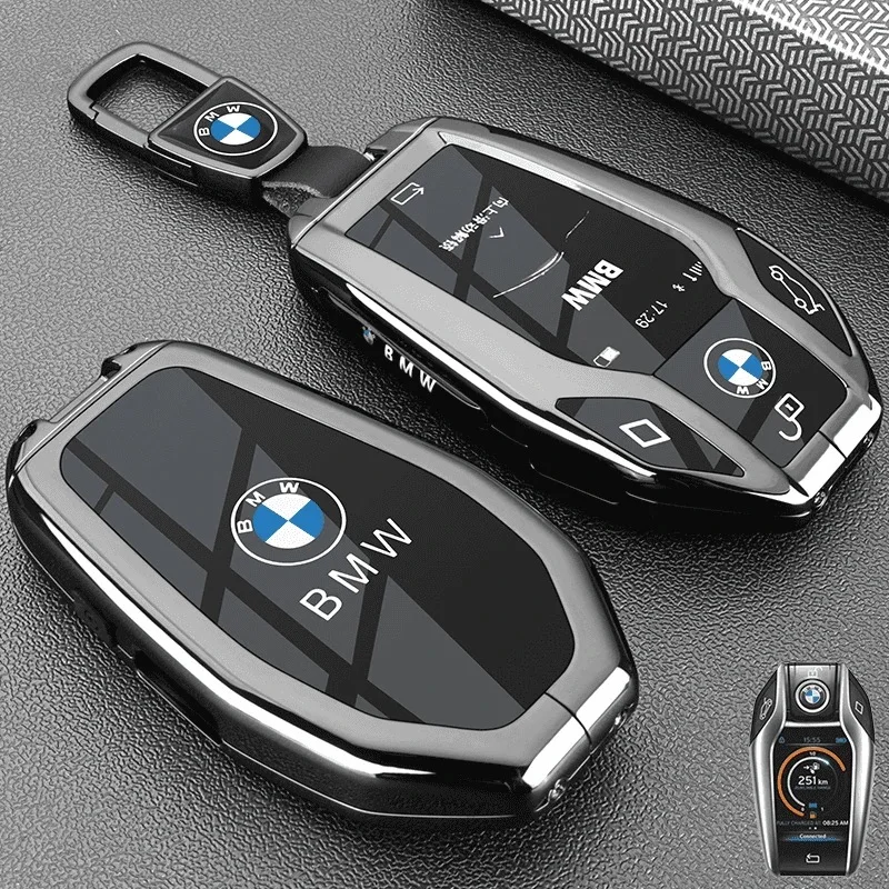 

Чехол для ключей с ЖК-дисплеем и сенсорным экраном, сумка с пряжкой, подходит для BMW 5 серии 535le 7 серии 730li 740 8/6 серии GT X3 X4 X5 X7