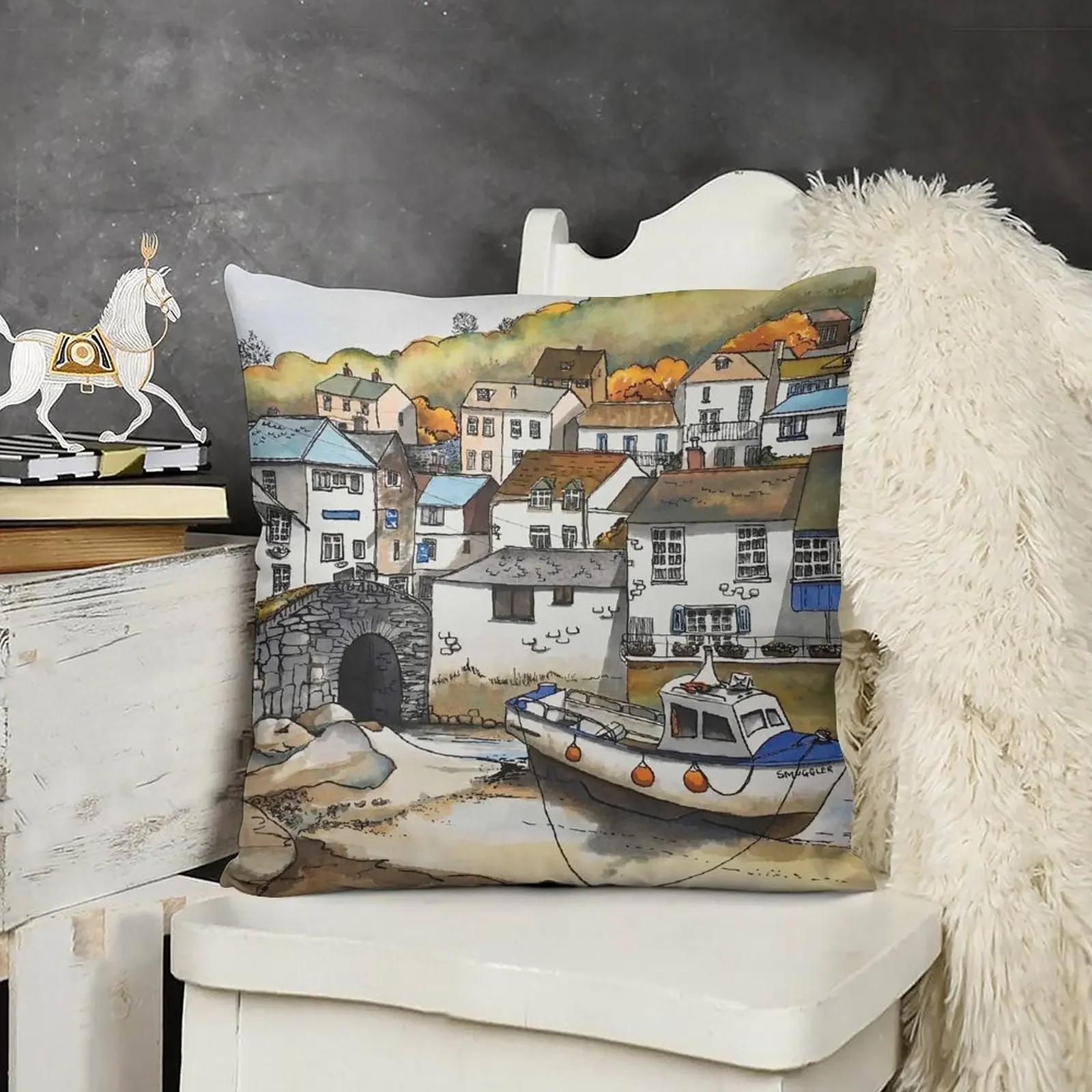 Подушка Polperro Harbour Cornwall рождественские украшения для дома 2021 набор чехлов подушек