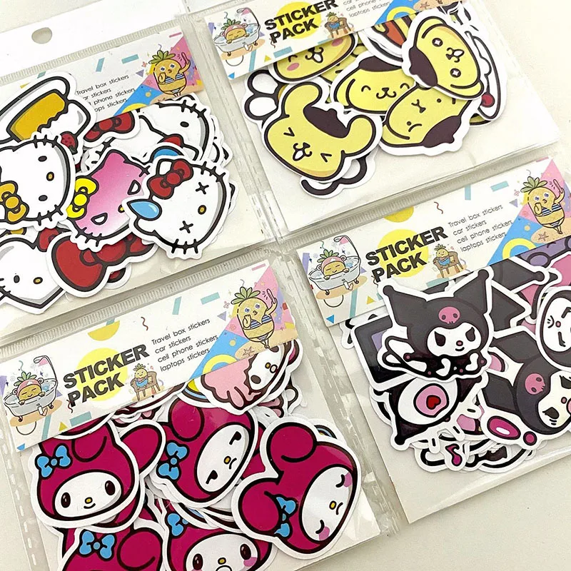 

160Pcs Kawaii Sanrio Stickers Kuromi My Melody HelloKittys Cartoon Anime Waterproof Mobile Phone Computer Decorative Stickers