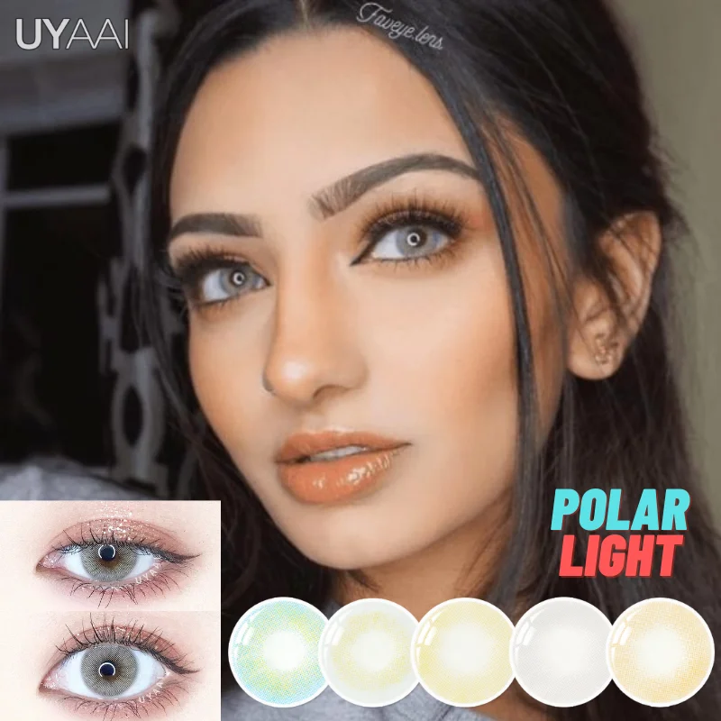 UYAAI 2pcs/1Pair Colored Contact Lenses With Diopters P-0.00 to P-8.00 Contact Color Lens Eyes Pupil Natural Multicolored Lenses