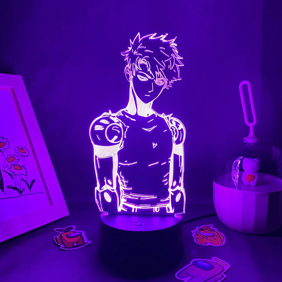 

3D светодиодный ночсветильник в стиле аниме One Punch Man, подарок для друзей на день рождения, Лавовая Лампа для спальни, украшение стола, искусственная кожа