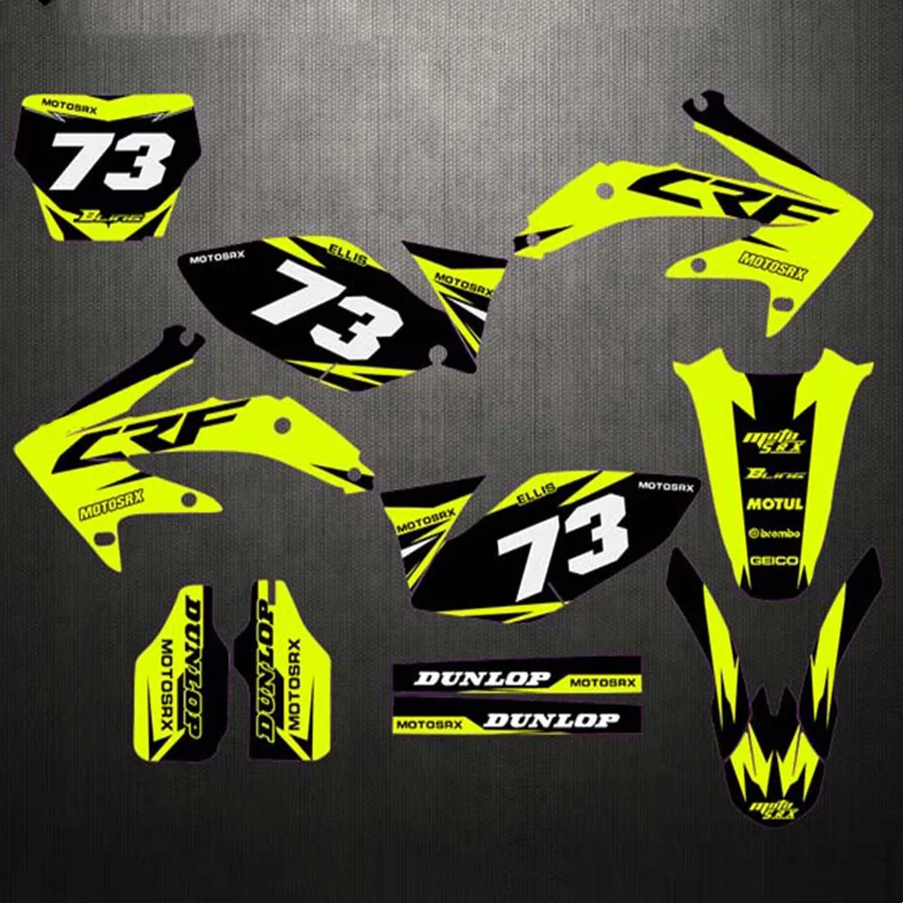 

For Honda 450 CRF 2005-2008 TEAM GRAPHICS BACKGROUNDS DECALS STICKERS Kits For Honda CRF450R CRF450 2005 2006 2007 2008 CRF 450R