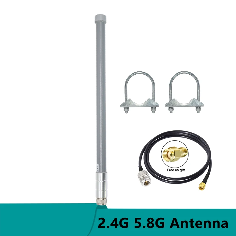 Long Range Outdoor Waterproof Aerial 2.4G 5.8G 8DBI Helium Hotspot Miner FRP Antenna Wifi Wireless Fiberglass Antenna N male