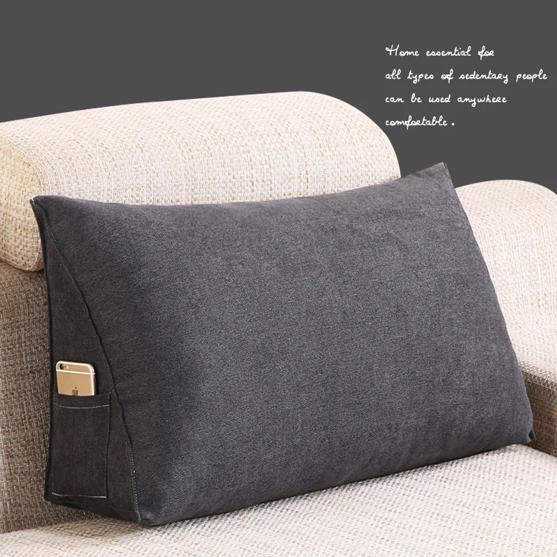 

Bedside Waist Pillow Solid Color Sofa Cushion Long Waist Pillow Living Room Tatami Backrest Removable and Washable 70*35*20cm