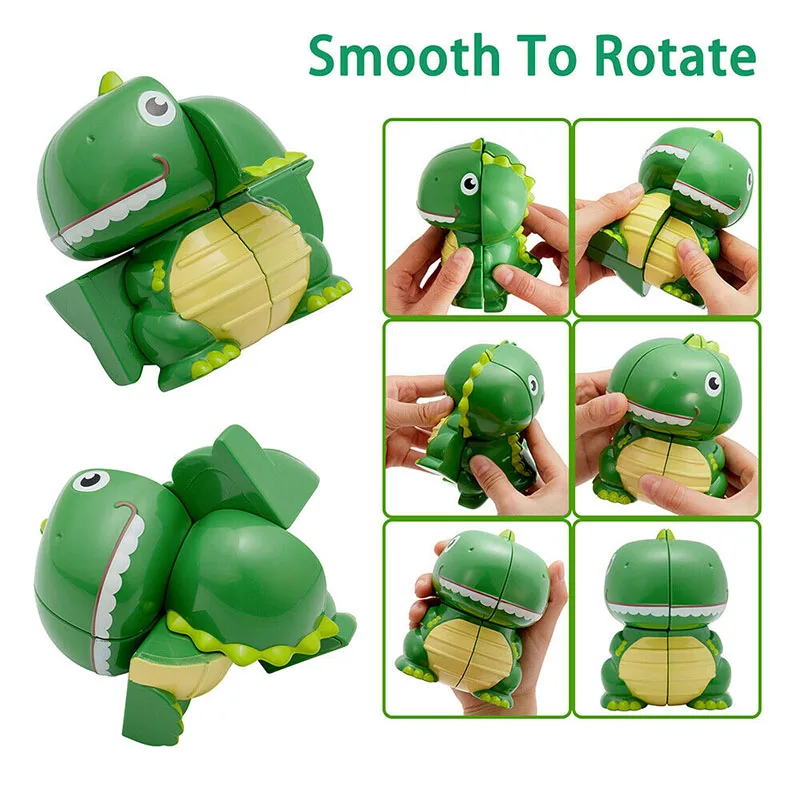 Newest 2*2 Cartoon Dinosaur Cube 2x2x2 Magic Animal Modeling Creative Fun 2x2 Puzzle Toys for Children or Gift game |