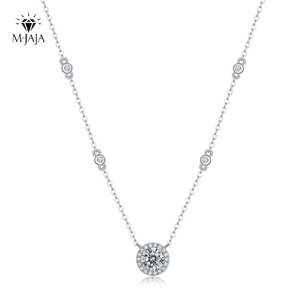 

Женское ожерелье из серебра 100% пробы, с муассанитом 1 карат