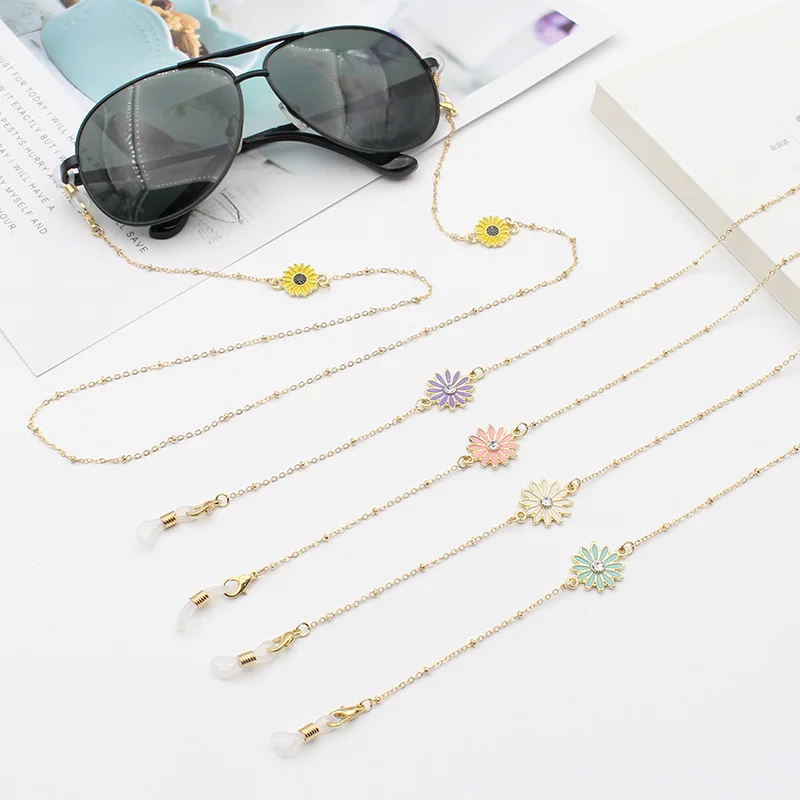

Sunglasses Masking Chains With Small Chrysanthemum Women Face Mask Lanyard Non-slip Reading Glasses Chain Jewelry Wholesale